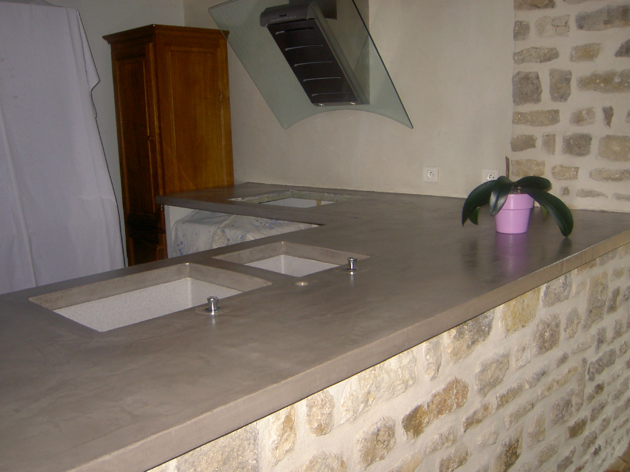 Plan de travail en béton pour cuisine