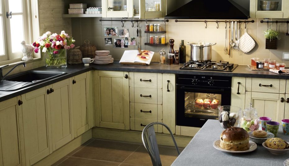 Meuble haut cuisine beige