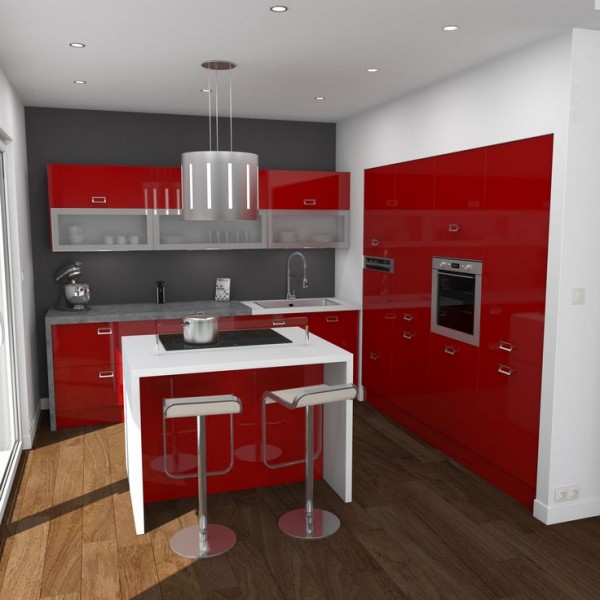 Modele de petite cuisine avec ilot