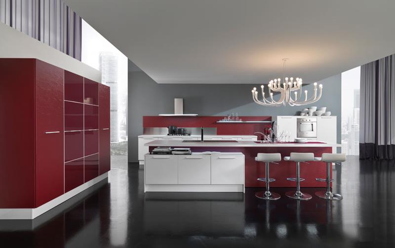 Decoration rouge pour cuisine blanche