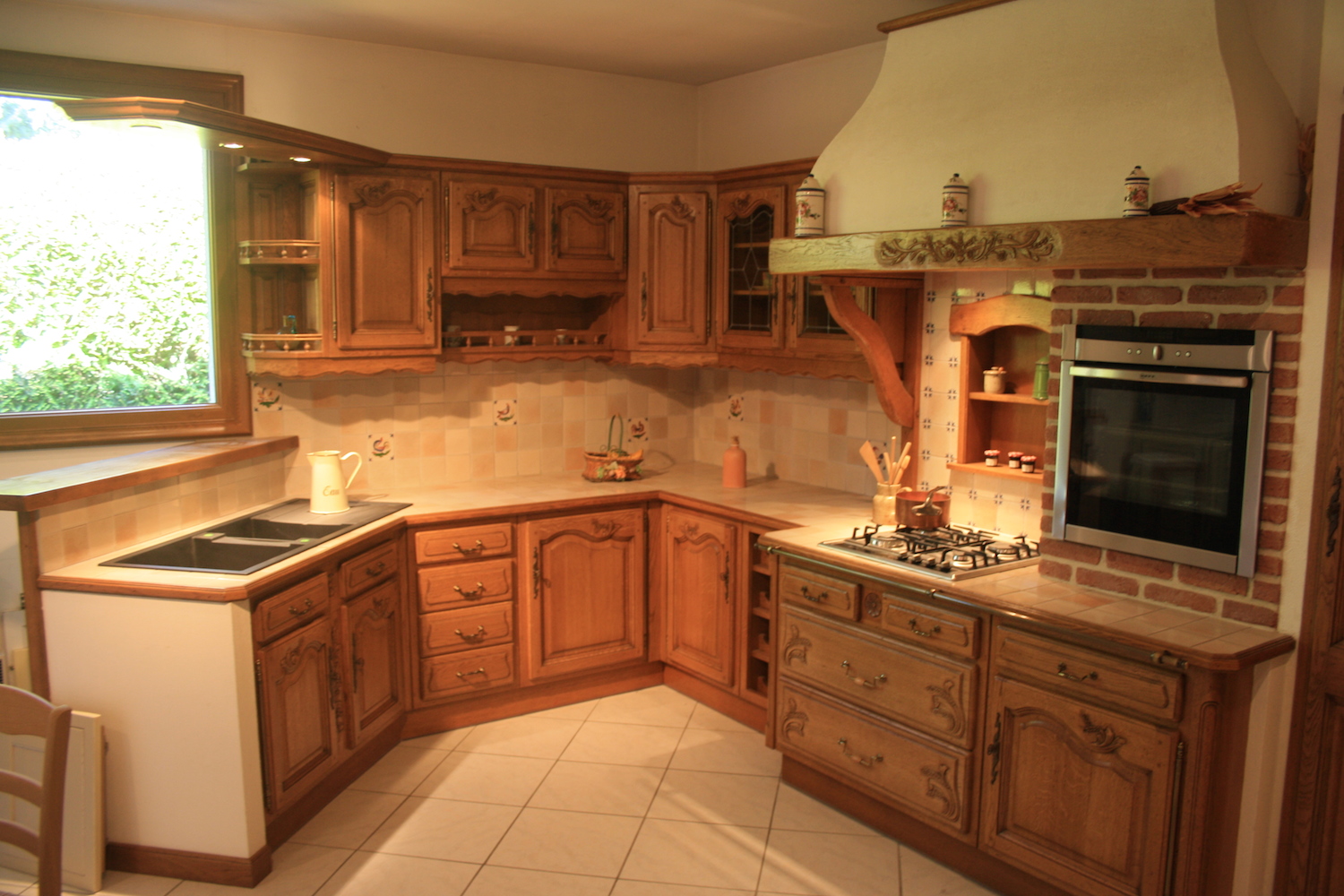 Cuisine rustique plan de travail