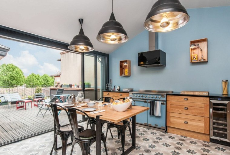 Carrelage sol cuisine style ancien