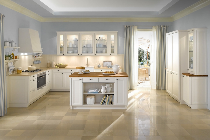 Carrelage sol cuisine style campagne