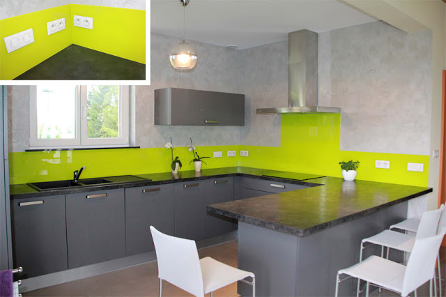 Decoration cuisine gris et vert