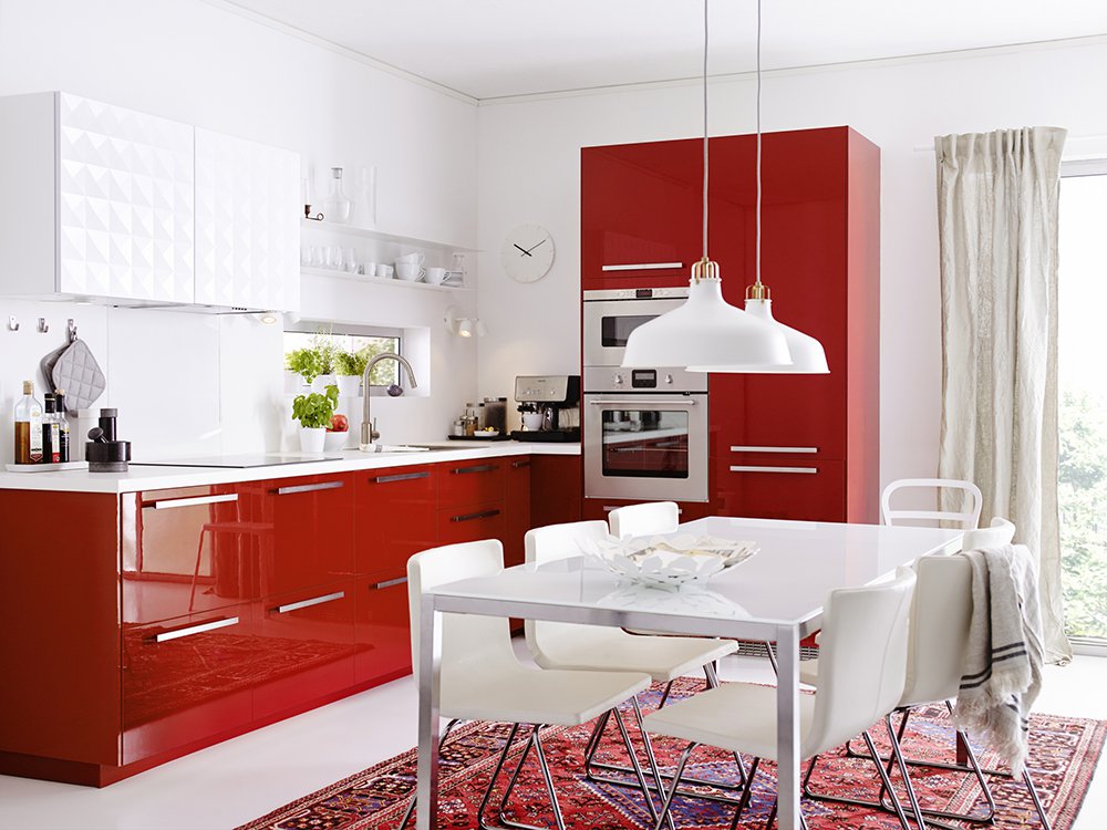 Modele cuisine ikea rouge