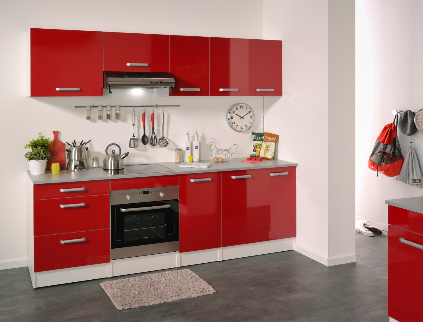 Meuble haut cuisine rouge