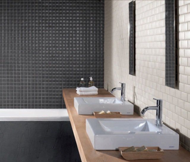 Carrelage blanc cassé salle de bain
