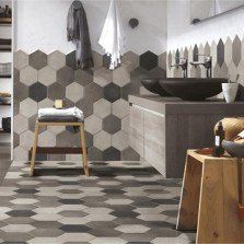 Carrelage hexagonal beton