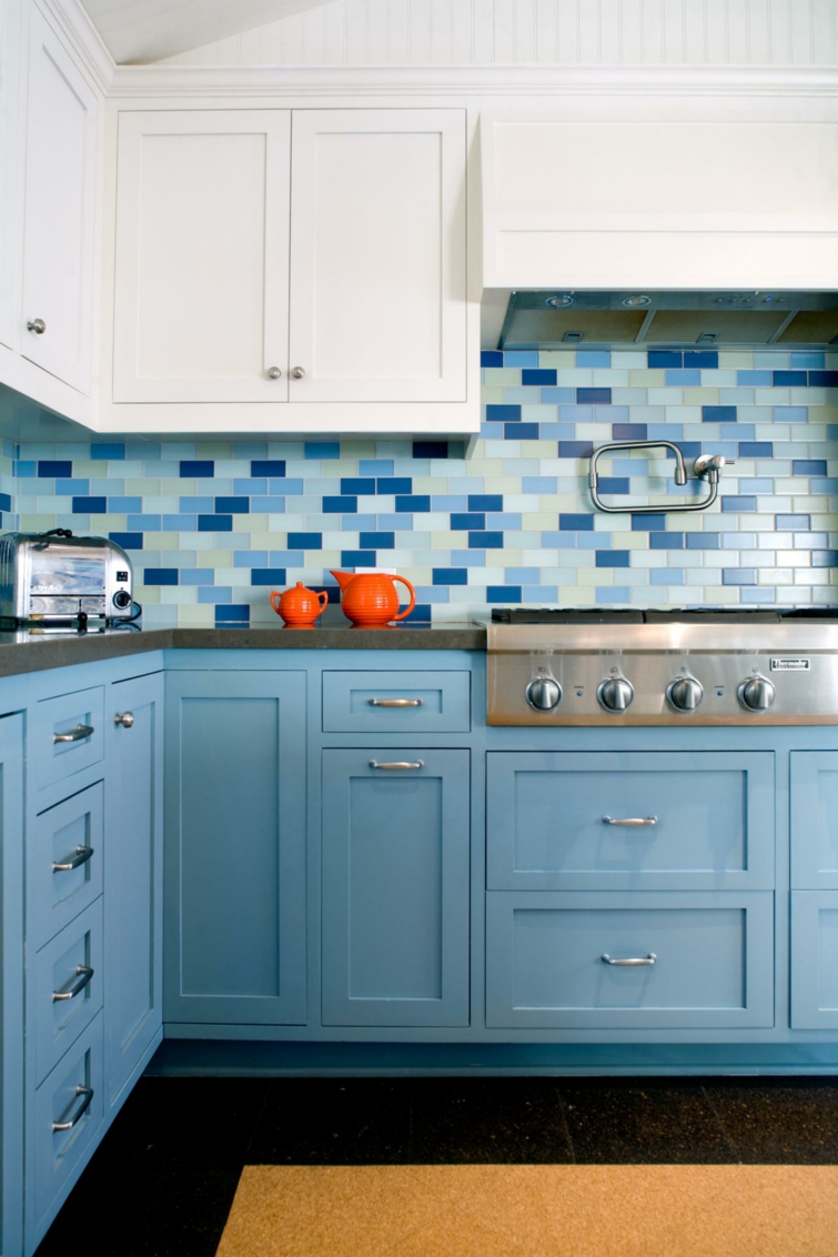 Carrelage bleu pour cuisine