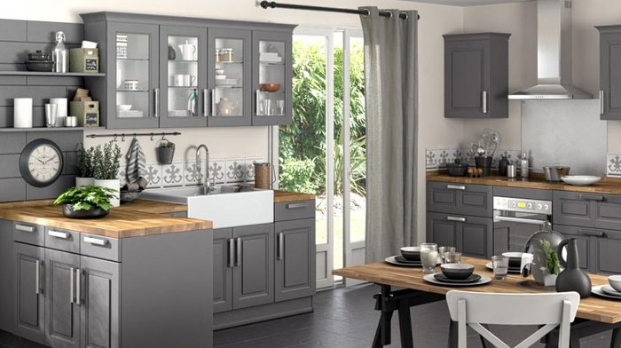 Déco pour cuisine grise