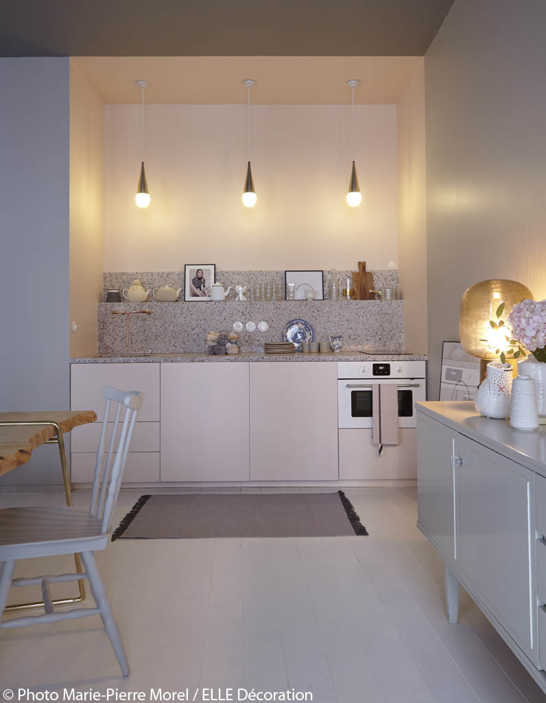 Deco cuisine gris rose