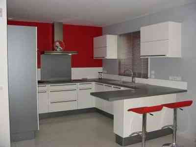 Photos cuisine grise et rouge