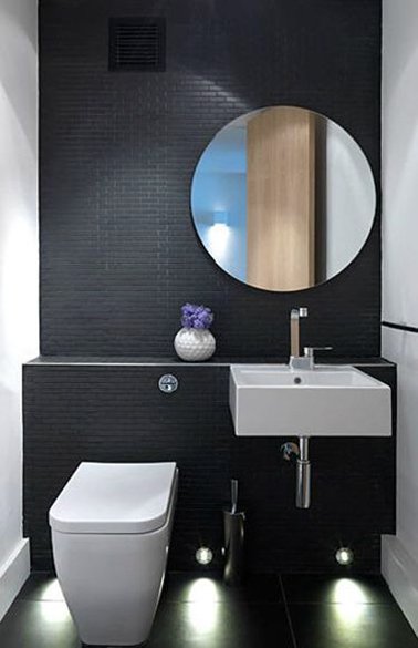 Carrelage mural noir wc