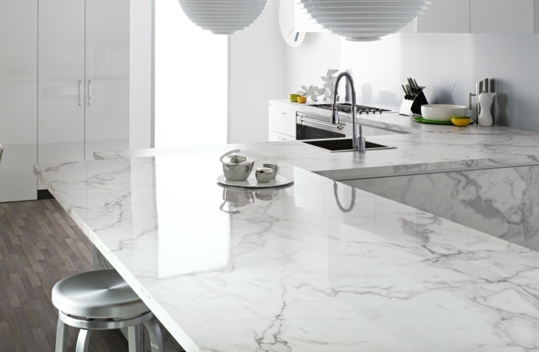 Marbre blanc pour plan de travail cuisine