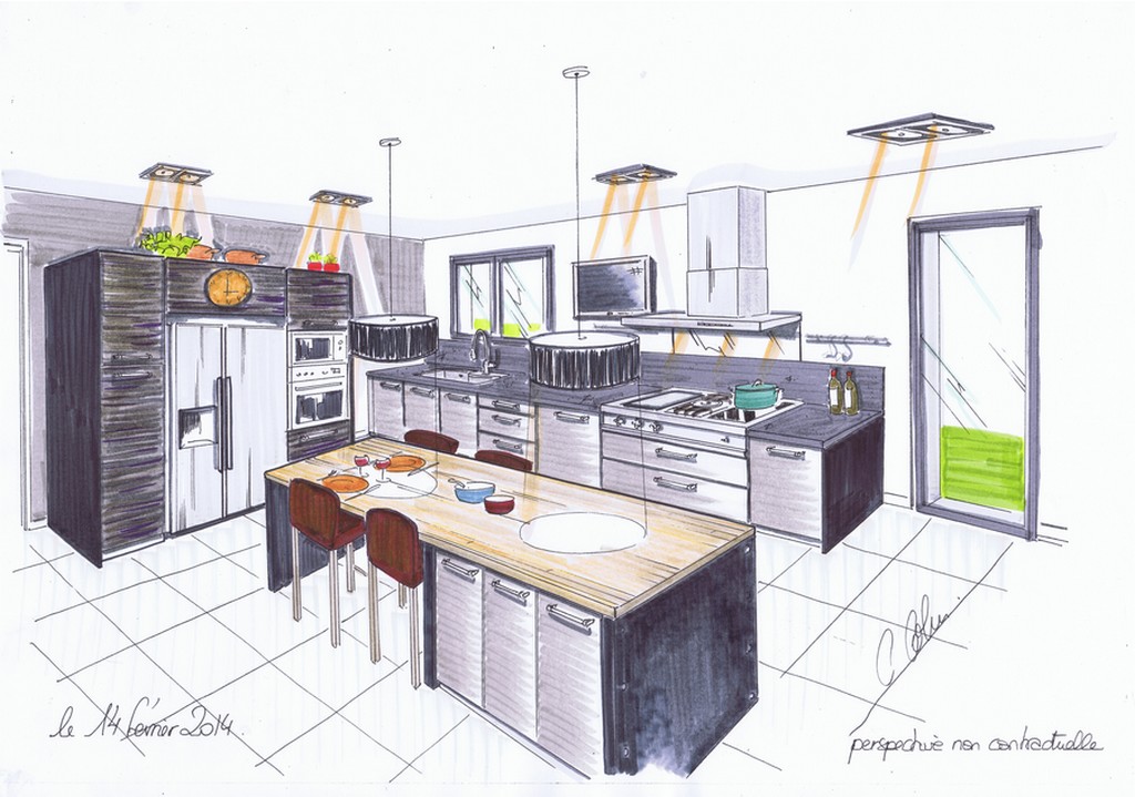 Dessiner plan cuisine aménagée