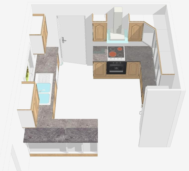 Dessiner plan de cuisine en 3d