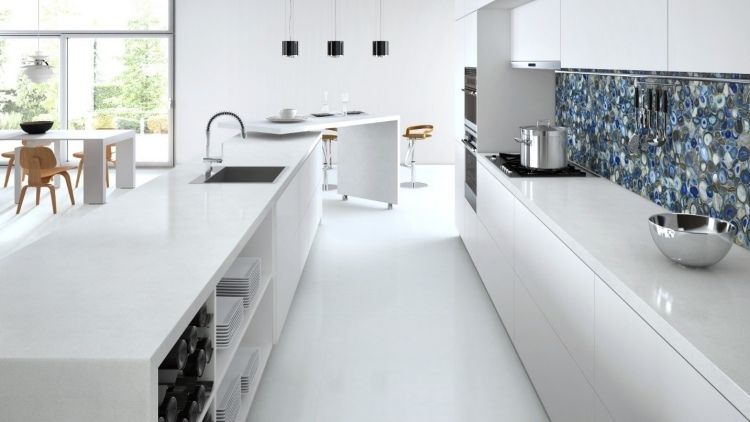 Plan travail cuisine blanche