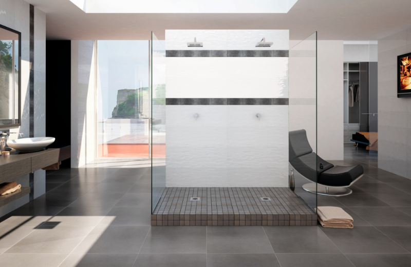 Carrelage blanc brillant grand format