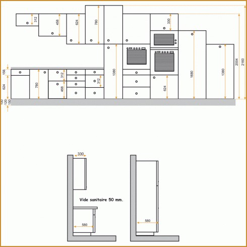 Distance plan de travail meuble haut cuisine