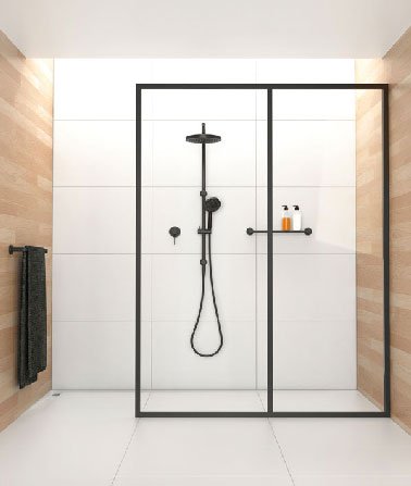 Carrelage blanc douche italienne