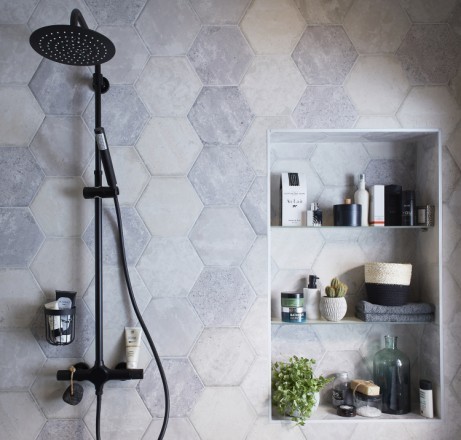 Carrelage hexagonal pierre