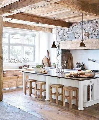 Carrelage blanc rustique