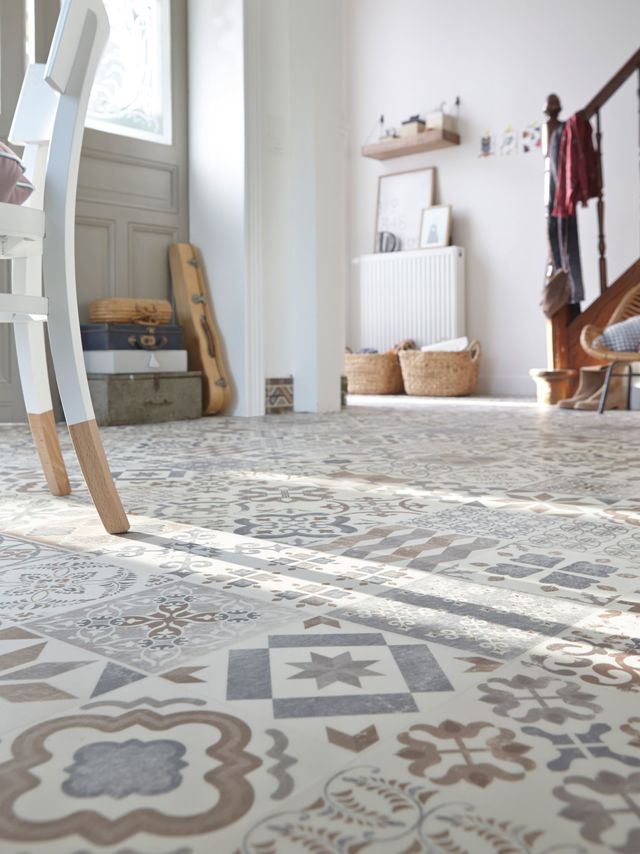 Sol adhésif imitation carrelage
