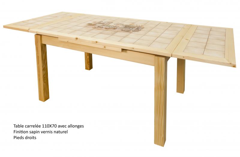 Table de cuisine carrelée