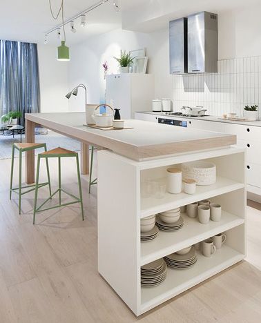 Plan de cuisine avec salon