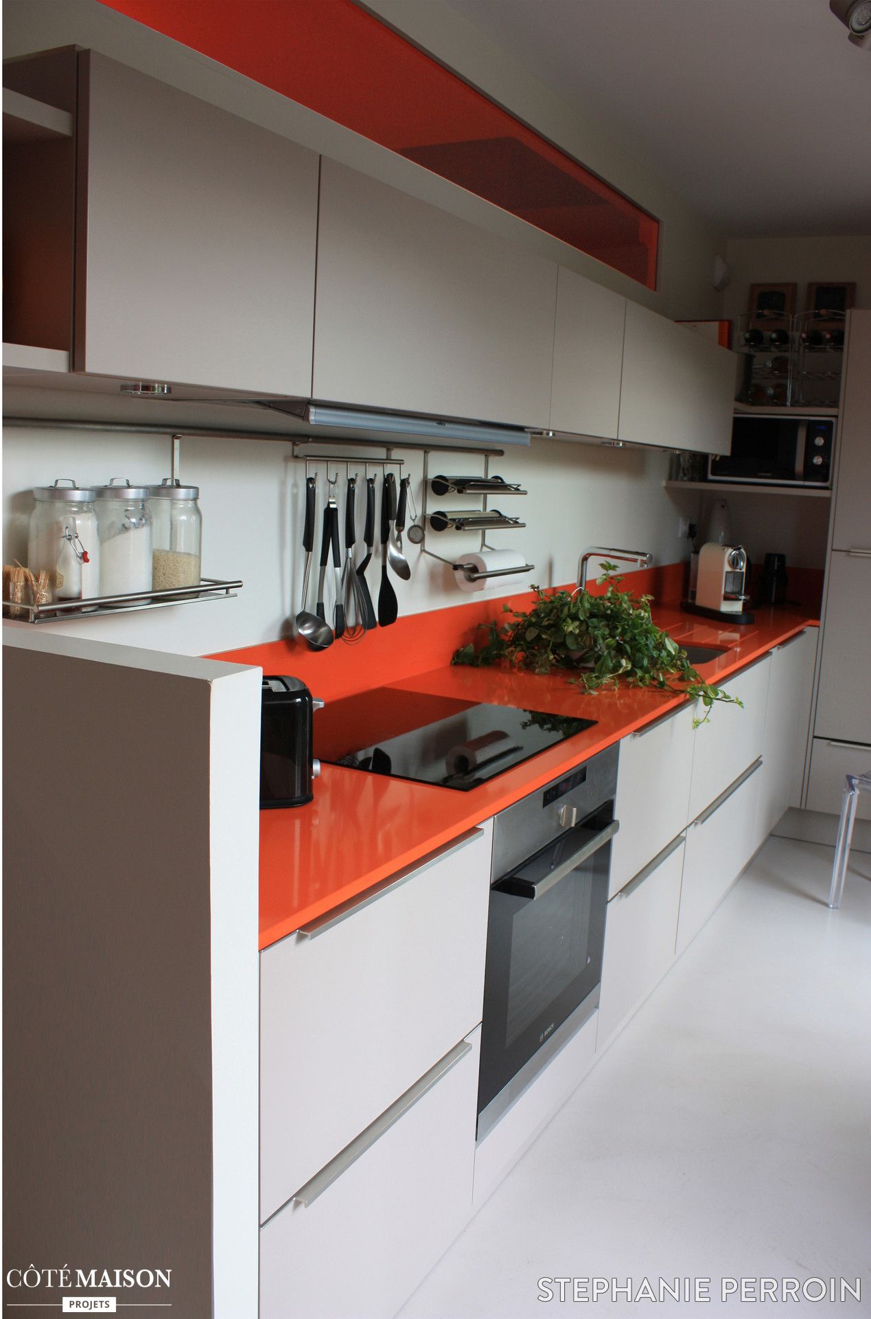 Plan travail cuisine orange
