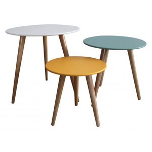 Table basse scandinave moutarde