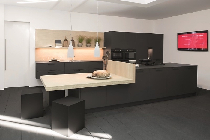 Modele de cuisine blanc et noir