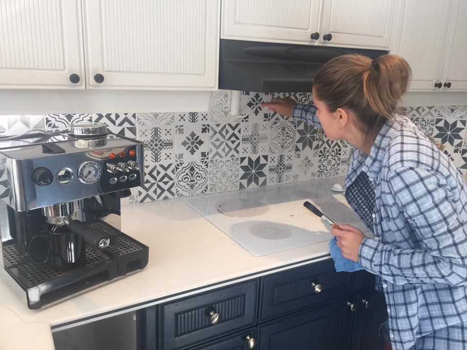 Carrelage mural cuisine ciment