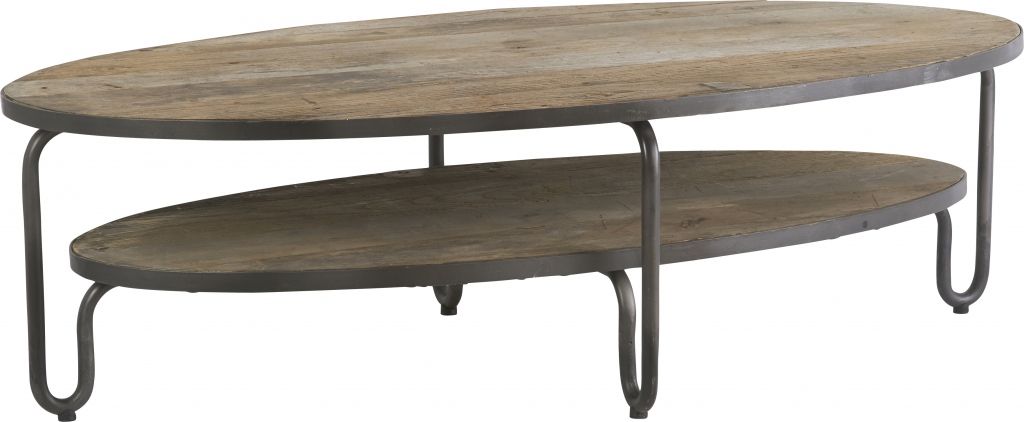 Table basse ronde double plateau
