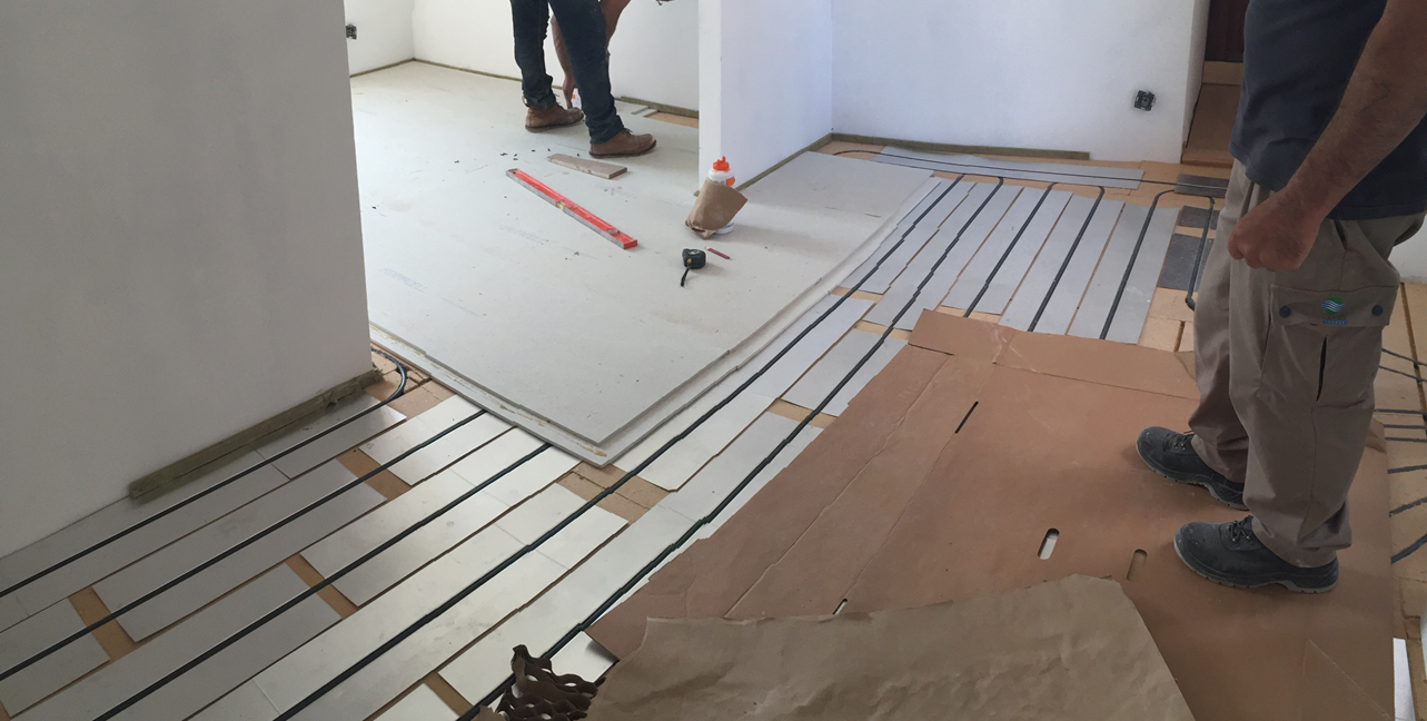 Carrelage a clipser chauffage au sol