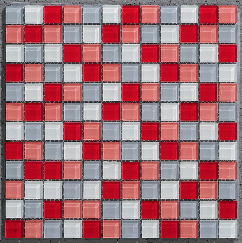 Carrelage mosaique rouge et gris