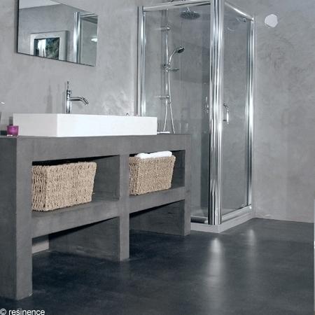 Enduit beton mineral plan de travail cuisine