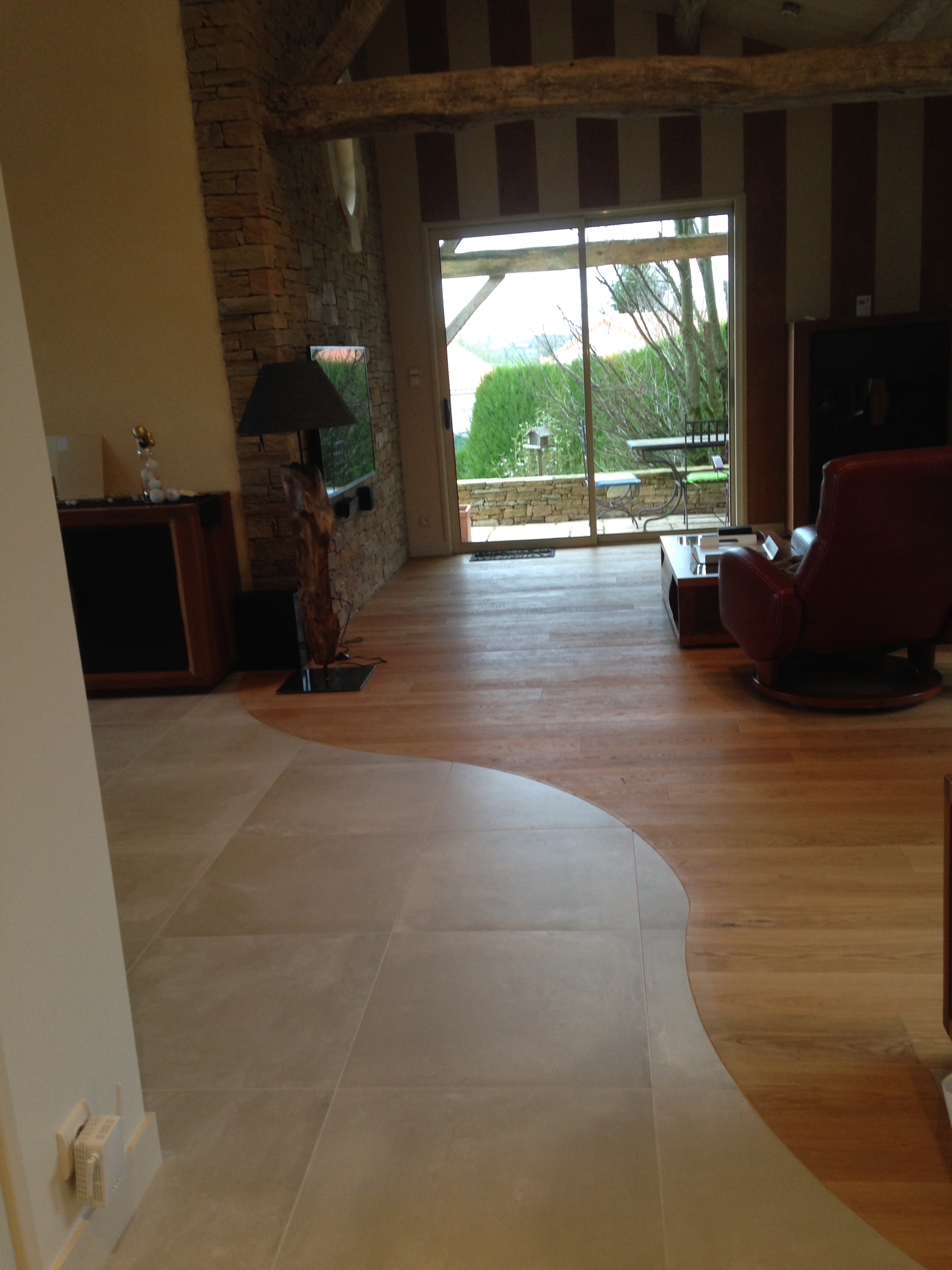 Carrelage association parquet