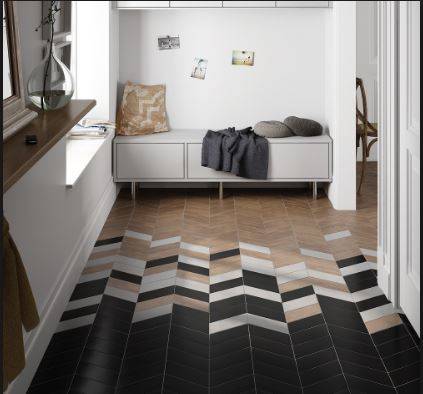 Carrelage imitation parquet chevron