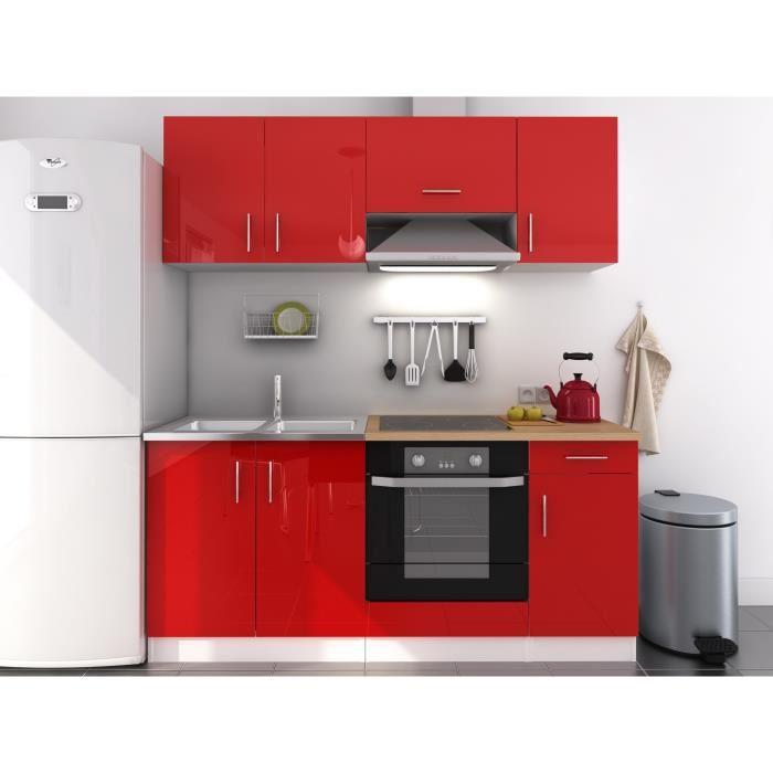 Plan de travail cuisine rouge laque