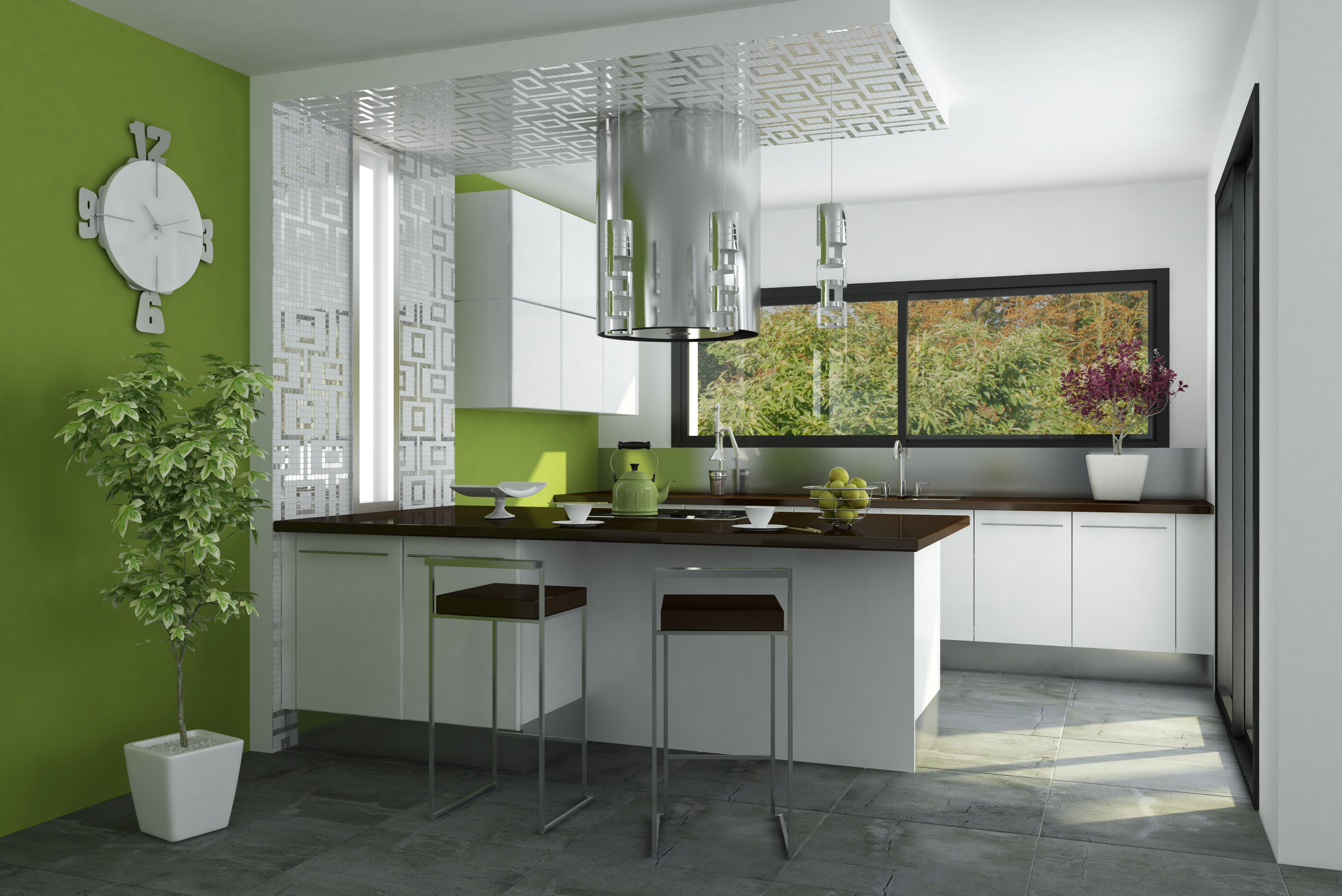 Plan cuisine américaine contemporaine