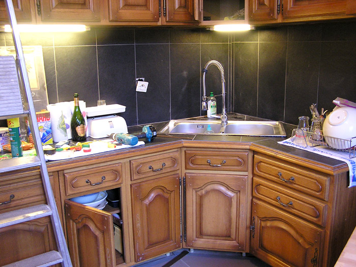 Cuisine rustique et plan de travail