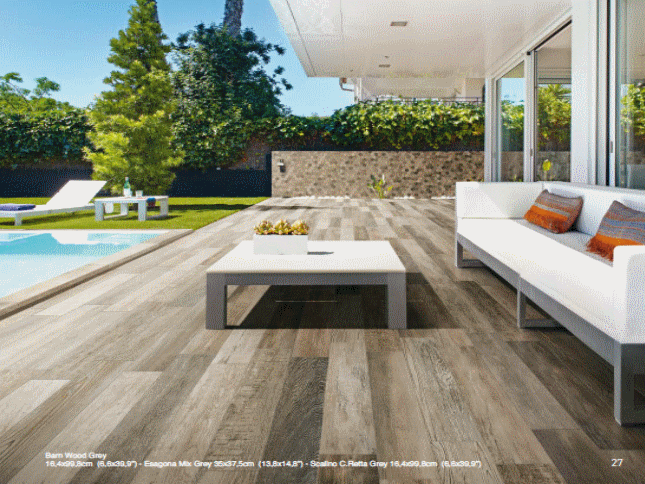 Carrelage aspect bois pour terrasse