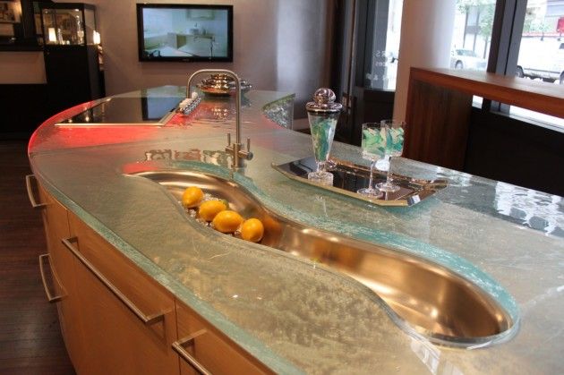 Plan de travail pour cuisine en verre