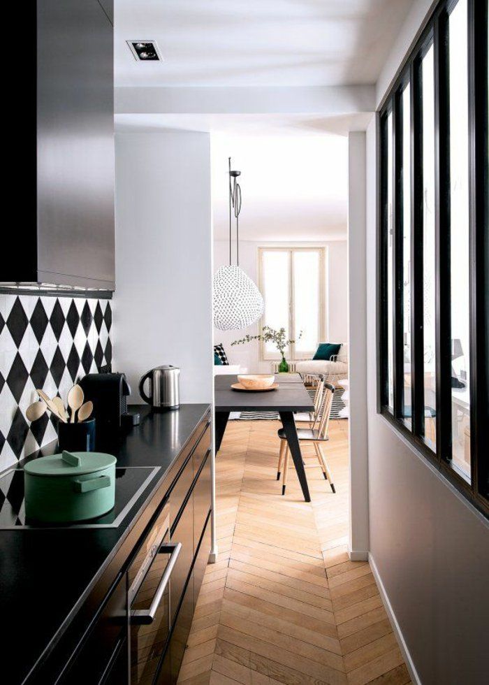 Carrelage blanc et noir cuisine