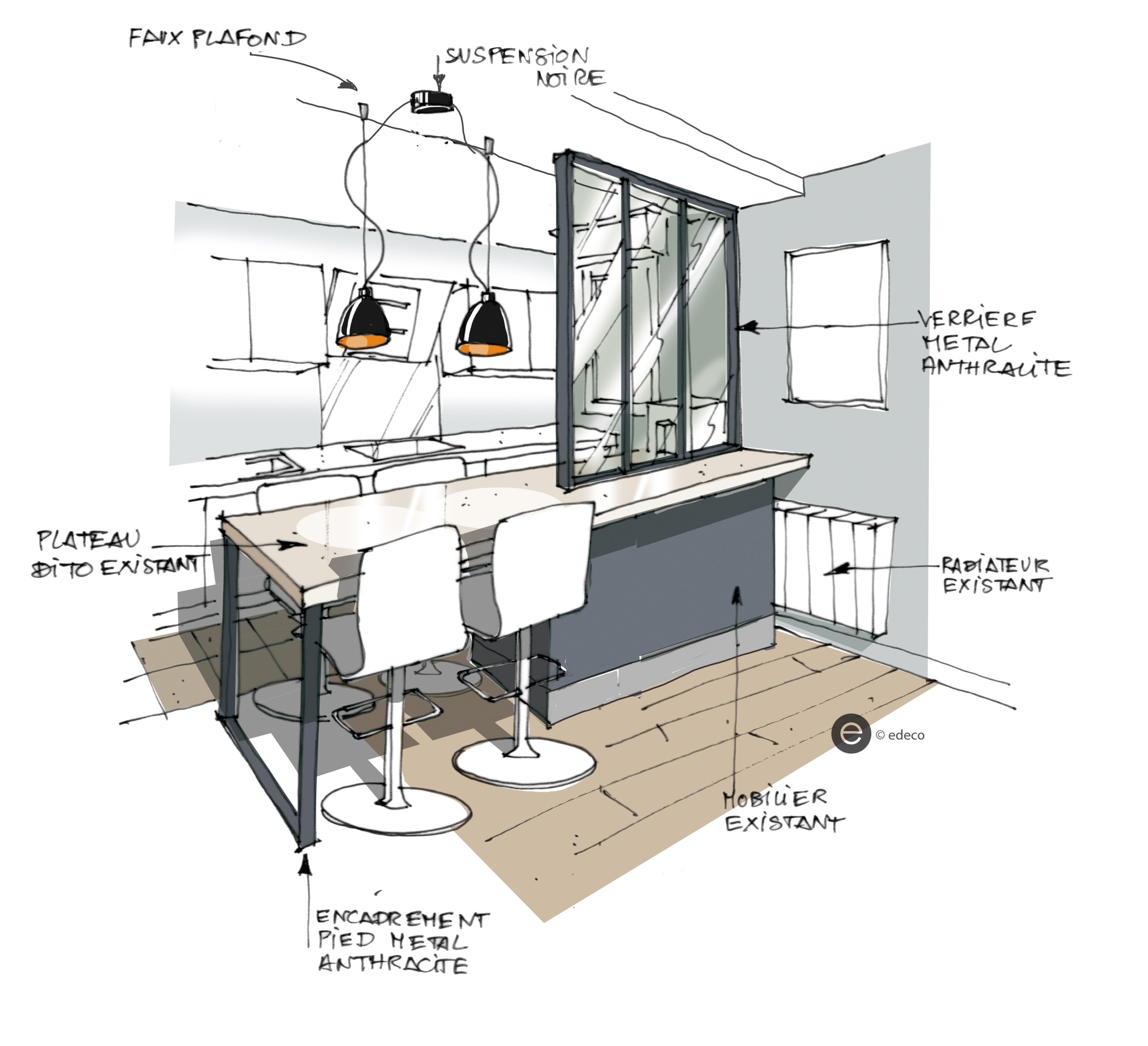 Plan cuisine verriere