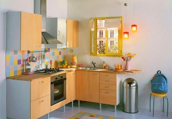 Plan cuisine en forme de l