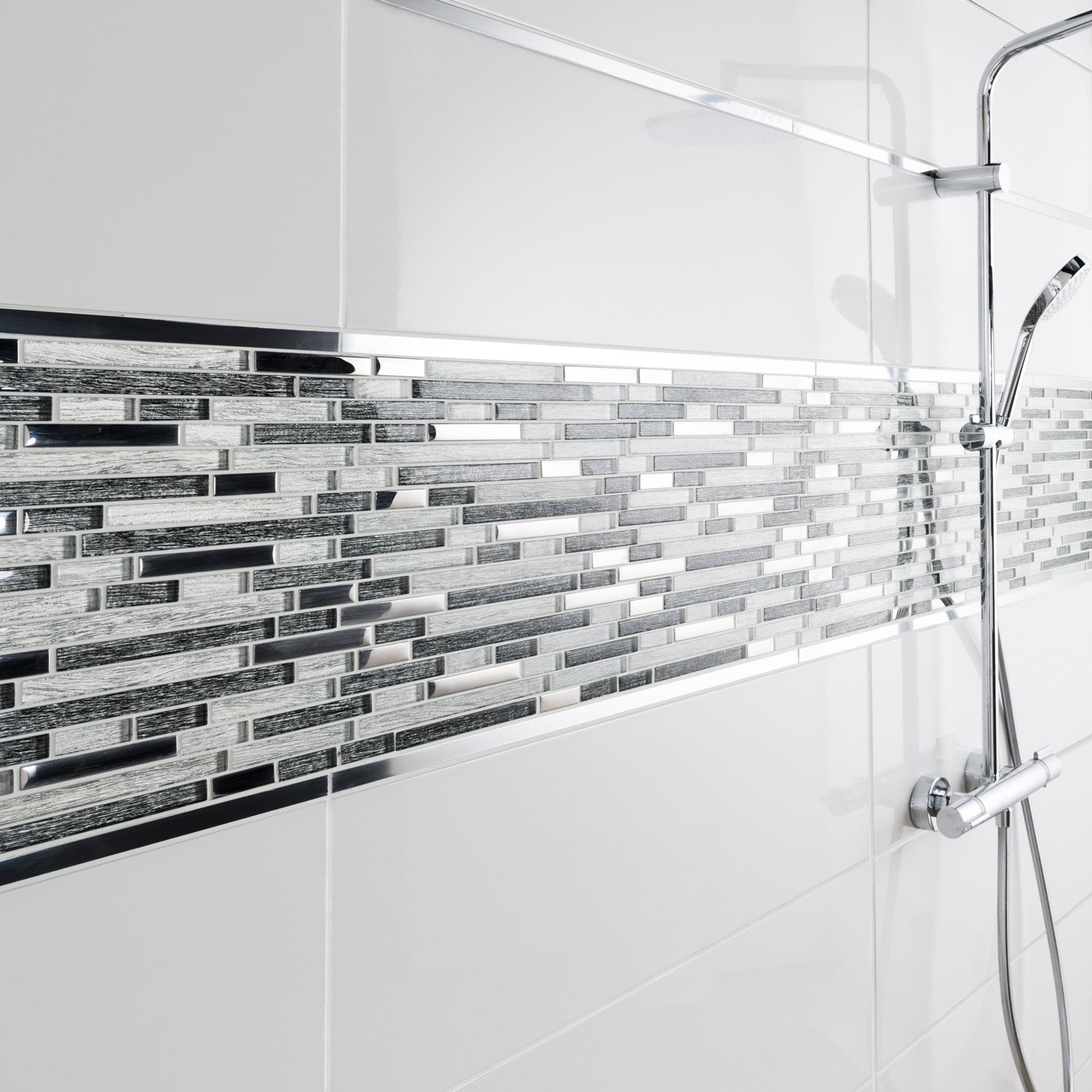 Carrelage mosaique gris clair