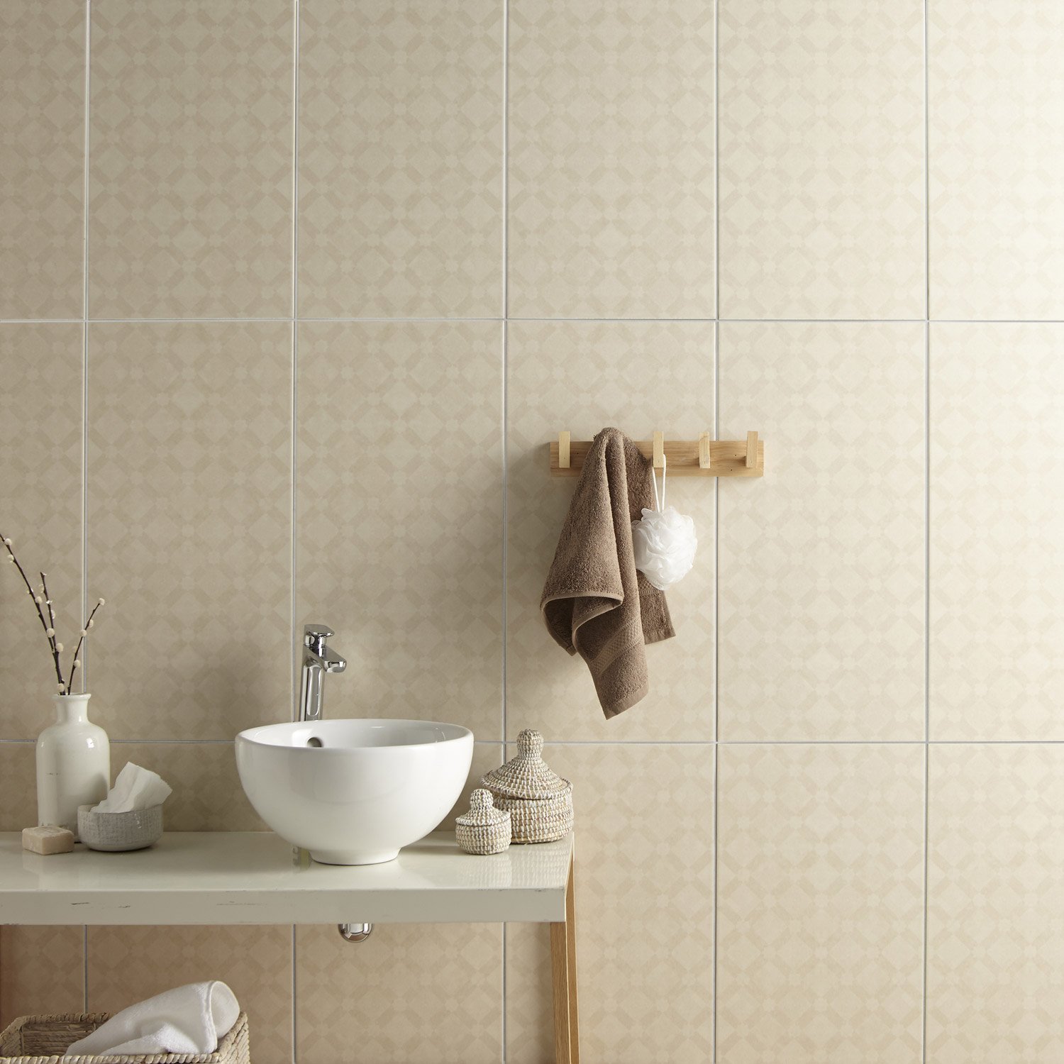 Carrelage mural beige clair
