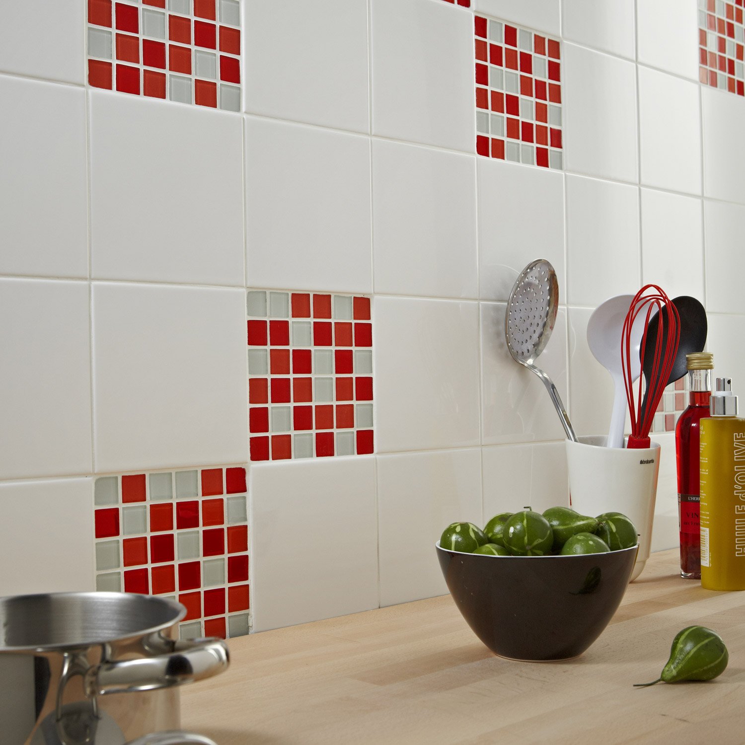 Carrelage mural blanc brillant pas cher
